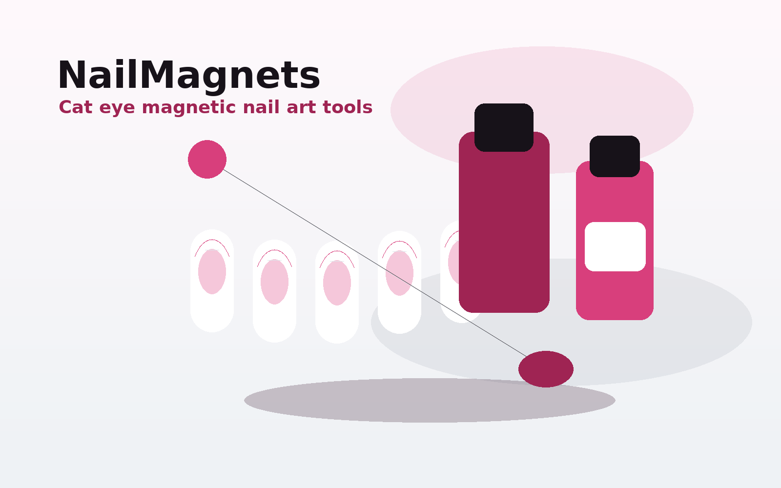 NailMagnets magnetic nail art wand with cat eye gel manicure tips